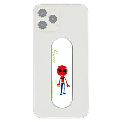 Momostick Flatstick, Cell Phone Finger Grip Strap Holder for Hand, Cell Phone Stand, New Slim Finger Loop Selfie Grip Compatible with Most Smartphones-Little Hero Boy - color: Little Hero Boy