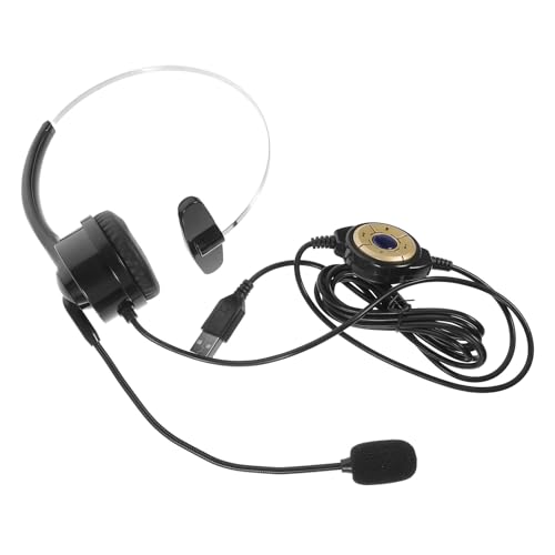 Single Ear Call Headset for Gaming with Mic, Black Wired