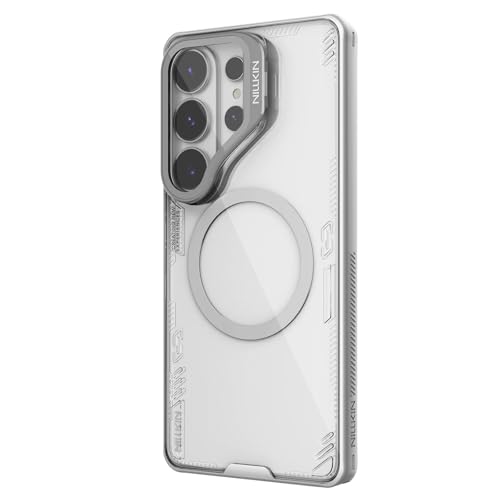 Nillkin Magnetic Case for Samsung Galaxy S26 Ultra, [2-in-1 Lens Cover & Hidden Kickstand] [MagSafe Compatible & Anti-Yellowing] Shockproof S26 Ultra Translucent Slim Case for Men Women, Clear Gray - color: Clear Gray