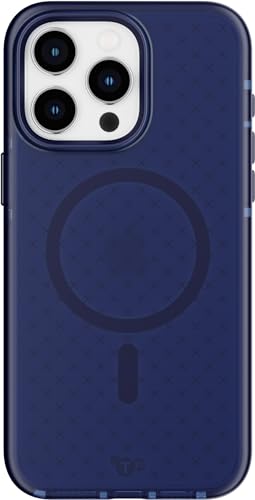 Tech21 Evo Check case for iPhone 15 Pro Max - Compatible with MagSafe - Impact Protection Case - Midnight Blue - color: Midnight Blue, size: iPhone 15 Pro Max