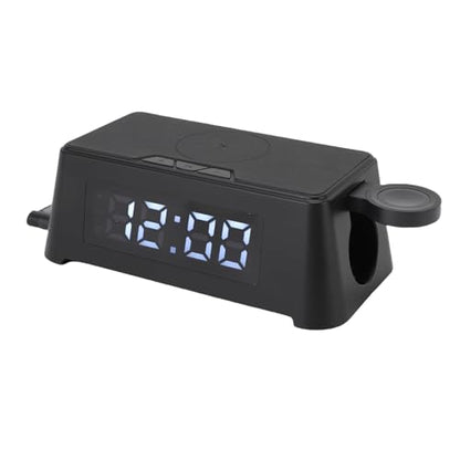 Wireless Charger Headphone Watch Alarm ClockEfficient 6in1 Charging Station for PhoneIdeal for Home Office Use and TravelABS Material