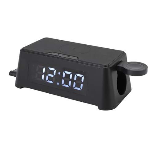 Clock Wireless Charging Station with Alarm Time Display for Phone Earbuds Wristwatch Efficient 6 in 1 Watertight Material: ABS Applicable Scene: Bedroom