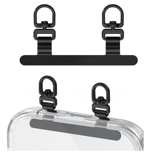 Two Hanging Ring Phone Tether Tab,360° Rotatable Ultra-thin 0.2mm Bending Design Universal Stainless Steel Phone Lanyard Metal Patch (N) - color: N