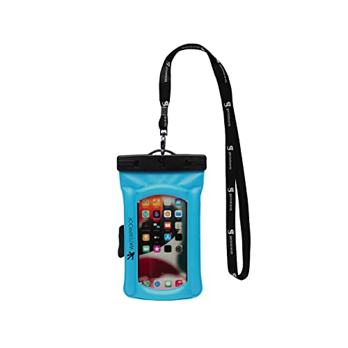 geckobrands Float Phone Dry Bag with Arm Band - Floating Watertight Dry Bag Phone Pouch, Fits Most iPhone and Samsung Galaxy Models - color: Neon Blue