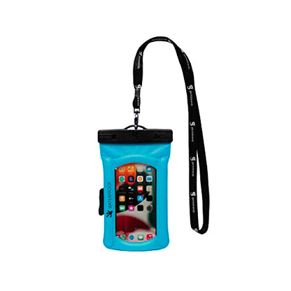 geckobrands Float Phone Dry Bag with Arm Band - Floating Watertight Dry Bag Phone Pouch, Fits Most iPhone and Samsung Galaxy Models - color: Neon Blue