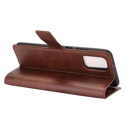 Flip Case for Samsung A03S Wallet PU Leather Magnetic Protective Cellphone Case for Samsung Galaxy A02S A025M A03S A037M Folio Book Cover with Stand (Brown) - color: Brown