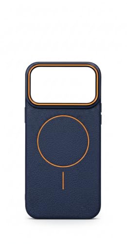 Premium Leather Magnetic Phone Case for iPhone 17 Pro & Pro Max, MagSafe Compatible, Wireless Charging, Slim Protective (Blue, iPhone 17 Pro Max) - color: Blue