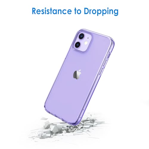 JETech Case for iPhone 12/12 Pro 6.1-Inch, Non-Yellowing Shockproof Phone Bumper Cover, Anti-Scratch Clear Back (Deep Purple) - color: Deep Purple