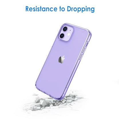 JETech Case for iPhone 12/12 Pro 6.1-Inch, Non-Yellowing Shockproof Phone Bumper Cover, Anti-Scratch Clear Back (Deep Purple) - color: Deep Purple