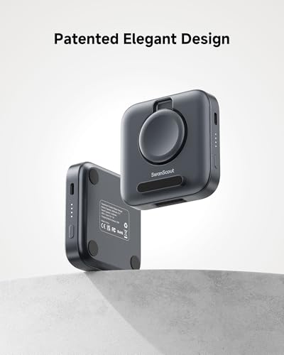 Portable Charger for Samsung Watch 8/Ultra/7/6, 1800mAh Charger for Travel - color: Tech Grey