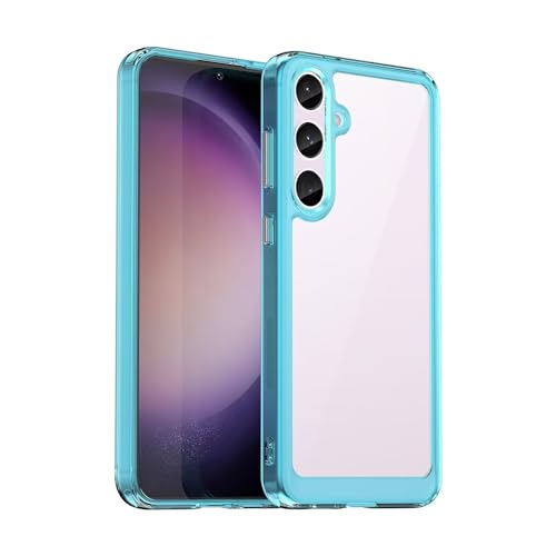 Case for Galaxy S24 Plus Case, Samsung S24+ 5G SM-S926U Case, Anti Yellowing Clear Hard PC Back & Soft TPU Bumper Protective Phone Cover for Samsung Galaxy S24+ 5G Crystal Blue - color: Blue