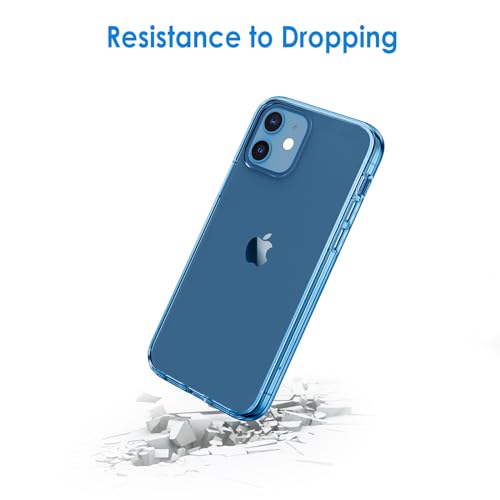 JETech Case for iPhone 12/12 Pro 6.1-Inch, Non-Yellowing Shockproof Phone Bumper Cover, Anti-Scratch Clear Back (Jean Indigo) - color: Jean Indigo