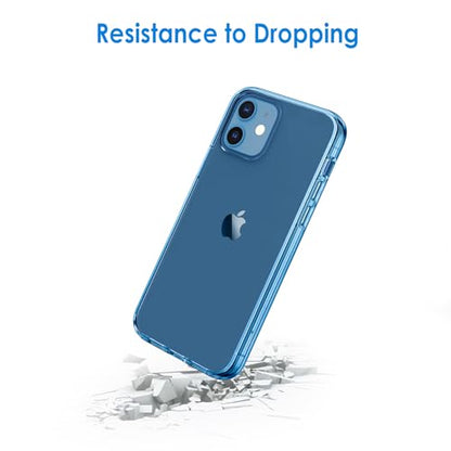 JETech Case for iPhone 12 mini, Anti-Yellowing, Jean Indigo | Shockproof Protection, Scratch Resistant Hard PC Back, Durable Transparent TPU Bumper - color: Jean Indigo