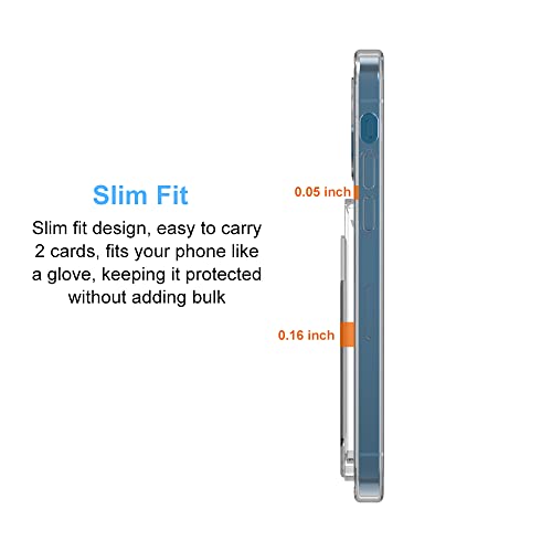 【Upgrade】 for iPhone 13 Clear Wallet Case, Anti-Yellowing Slim Fit Thin TPU Bumper + PC Back Case with 2 Cards Holder - color: Clear, size: iPhone 13