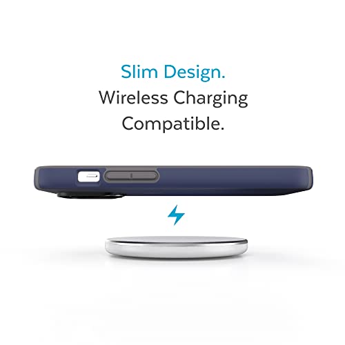 Speck iPhone 14 Pro Max Case - Slim, Drop Protection, Scratch Resistant with Soft Touch for 6.7 inch iPhone 14 Pro Max - Dual Layer Case, Prussian Blue/Cloudy Grey CandyShell Pro - color: Prussian Blue/Cloudy Grey