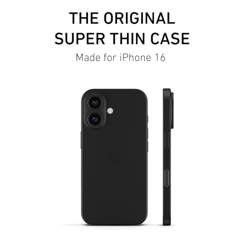 PEEL Super Thin Case for iPhone 16 (Transparent Black) - color: Black, size: Super Thin