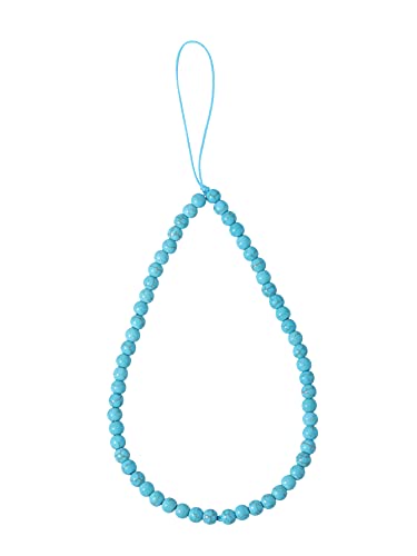 Natural Semi-Precious Gem Stones Beaded Phone Charm - style: Turquoise
