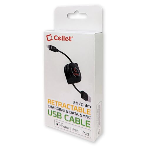 Retractable Lightning iPhone Cable, Charging Cord Compatible with Apple iPhone 14 Pro Max Plus mini 13 12 11 Xs Xr X SE 8 7 6 5 iPad Pro Air Mini 6 iPod Touch, Nano (MFI Certified) (Lighting Black) - style: Lighting (Apple) Black