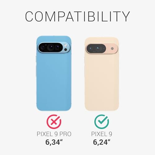 kalibri Aramid Fiber Case Compatible with Google Pixel 9 - Case Super Slim Strong Protective Phone Cover - Black Matte - size: Pixel 9