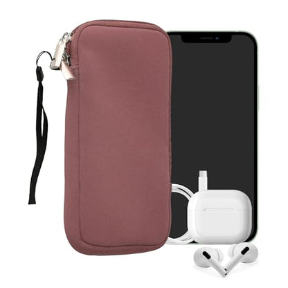 kwmobile Universal Phone Pouch Size XL - 6.7/6.8" - Neoprene Smartphone Pouch with Zip - Water-Repellent Mobile Phone Case - Sleeve in Dark Rose - color: Dark Rose, size: XL - 6.7/6.8"