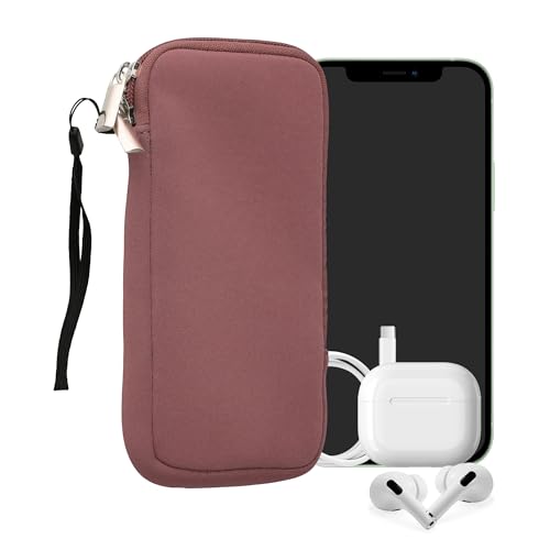 kwmobile Universal Phone Pouch Size XXL - 7" - Neoprene Smartphone Pouch with Zip - Water-Repellent Mobile Phone Case - Sleeve in Dark Rose - color: Dark Rose, size: XXL - 7"