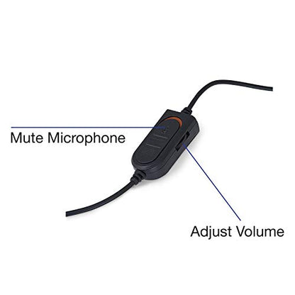 Verbatim Mono 3.5mm Wired Headset with Microphone and in-Line Remote, Black 6.33 (Pack of 6) - size: 6.33 (Pack of 6), style: Mono