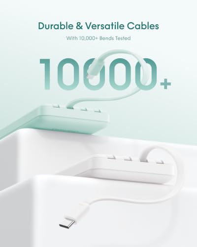 charmast Portable Charger Fast Charging,Built-in 4 Cables,6 Outs & 4 Inputs - color: Qing