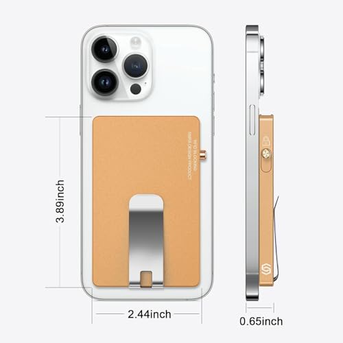 Magnetic Card Holder with Money Clip for Magsafe Phone Wallet, Gold - color: Basic Magnetic With Clip - Warm Gold