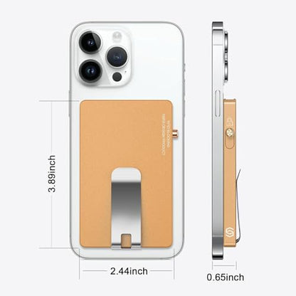 Magnetic Card Holder with Money Clip for Magsafe Phone Wallet, Gold - color: Basic Magnetic With Clip - Warm Gold