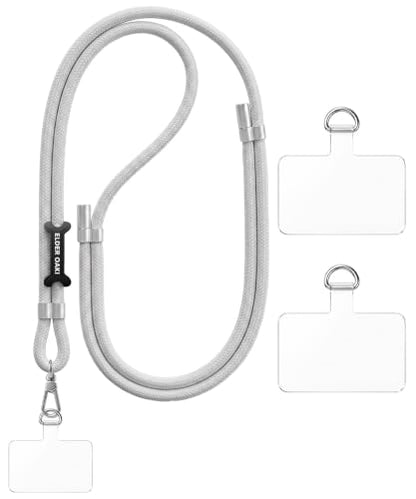 Phone Lanyard Crossbody with 2TPU Tabs - color: Grey