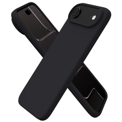 ORNARTO for iPhone Air Case 6.5", Slim Liquid Silicone 3 Layers Soft Gel Rubber Shockproof Protective Cover with Anti-Scratch Microfiber Lining-Black - color: Black