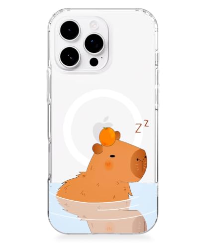 Feams for iPhone 16 Pro Case [Compatible with Magsafe] Slim Shockproof Protective Clear Phone Cover for iPhone 16 Pro 6.3" Women Girls, Capybara - color: Capybara, size: for iPhone 16 Pro (6.3 Inch)