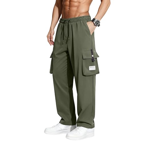 Men Cargo Pants Ripstop Durable Tactical Quick Dry Deep Pockets Construction BDU Golf Tactical Pants for Men - color: B Army Green, size: Large