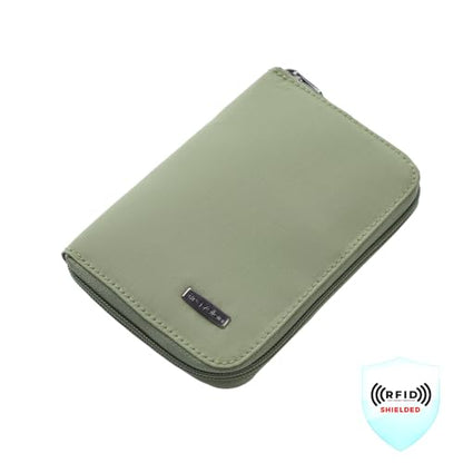 Travelon RFID Blocking Passport Zip Wallet - color: Moss