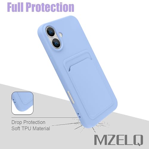 MZELQ Compatible with iPhone 16 Case Card Holder -Purple | Wallet Cover,Camera Protection + Screen Protector Soft Card Slot Phone Case - color: Purple, size: iPhone 16