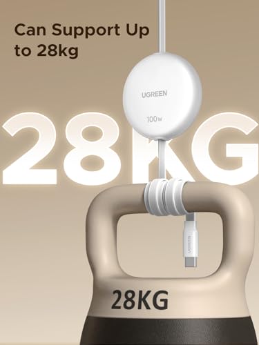 UGREEN 100W Retractable USB C Cable, Fast Charging, White, 3.3FT - color: White