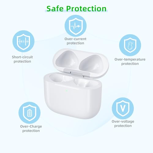 Wireless Charging Case Compatible with AirPods 4, Replacement Charger Case with Bluetooth Pairing Sync Button (to USB-C)