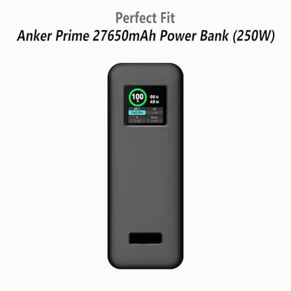 Geiomoo Silicone Case for Anker Prime Power Bank 27650mAh, Soft Flexible Scratch Resistant Protective Cover (Black)