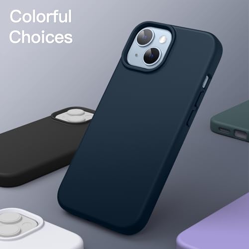 JETech Silicone Case for iPhone 14, Navy | Silky Soft Touch, Shockproof Protection, Scratch Resistant, Microfiber Lining - color: Navy, size: iPhone 14