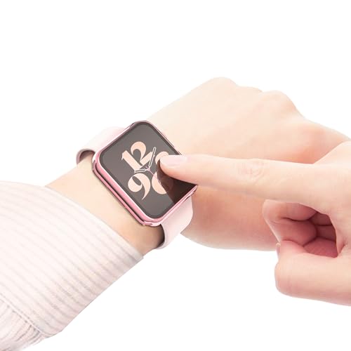 Misxi 2 Pack Hard PC Case with Tempered Glass Screen Protector Compatible with Apple Watch SE 3 (2025) SE 2 SE Series 6 Series 5 Series 4 44mm, 1 Rose Pink + 1 Transparent - color: 1 Rose Pink + 1 Transparent, size: 44mm (Se3/Se2/Se/6/5/4)