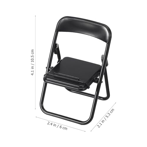 12 Pcs Black Mini Folding Chair Phone Stand, 1: 12 Dollhouse Accessories