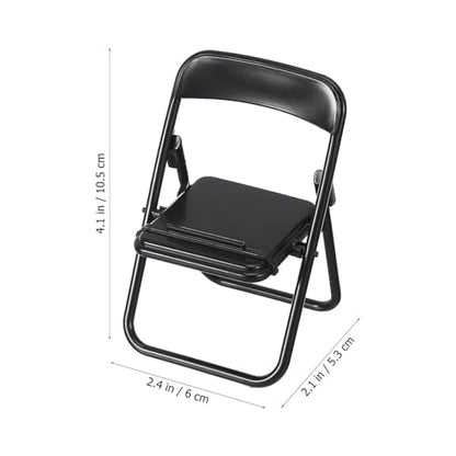12 Pcs Black Mini Folding Chair Phone Stand, 1: 12 Dollhouse Accessories