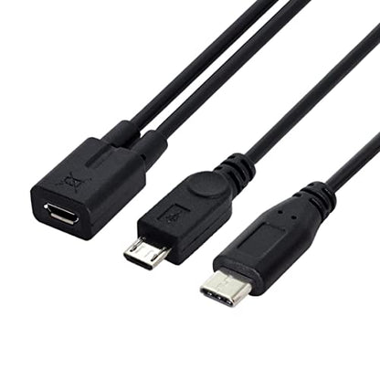 chenyang Micro USB Y Splitter Cable,Micro USB 1 to 2 USB C/Micro USB Charging Extension Cable Supports Charging Two Devices at The Same Time - style: Micro USB to USB C ＆ Micro USB