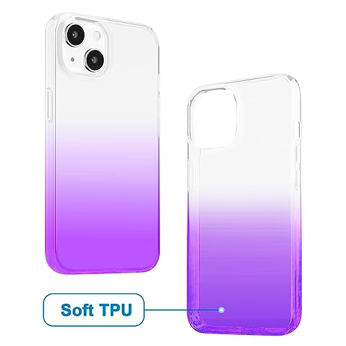 JJGoo Compatible with iPhone 13 Case Clear Soft Transparent Shockproof Protective Slim Thin Bumper Phone Cover, Gradient Purple - color: Gradient Purple