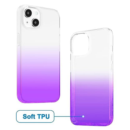 JJGoo Compatible with iPhone 13 Case Clear Soft Transparent Shockproof Protective Slim Thin Bumper Phone Cover, Gradient Purple - color: Gradient Purple