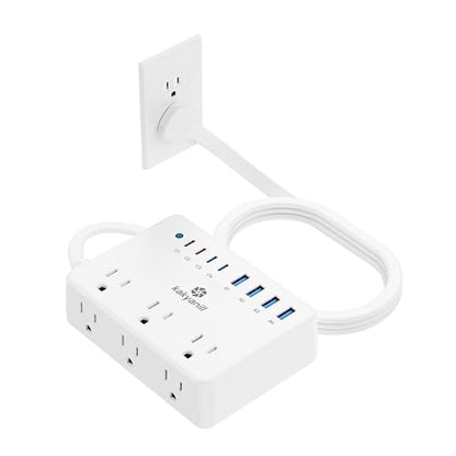 Kakyanill 100W Charging Station, Power Strip with 6 AC Outlets 8 USB Ports - color: White