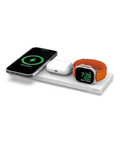 Belkin BoostCharge Pro 15W 3-In-1 Wireless MagSafe Charging Pad - White - color: White, style: New