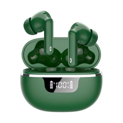 Wireless Earbuds, Bluetooth 5.4 Headphones HiFi Stereo, In-Ear Earphones - color: Green