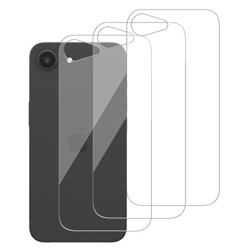 3 Pack Glass Back Screen Protector for iPhone 16E / iPhone SE 4 6.1" - size: iPhone 16E / SE4 2025
