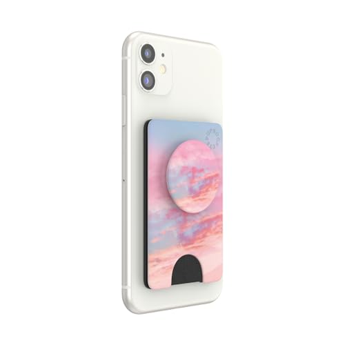 PopSockets Adhesive Phone Wallet with Grip- Pink Clouds - color: Pink Clouds, style: Adhesive